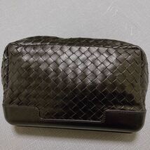 未使用 タグ付 BOTTEGA VENETA ボッテガヴェネタ セカンドバッグ クラッチバッグ イントレチャート ブラック レザー 保存袋 1円 『A38』_画像2