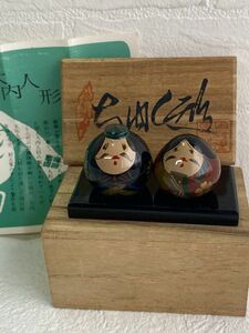 Art hand Auction Yamaguchi Prefecture specialty traditional craft Ouchi doll couple doll Hina doll in paulownia box Made by Tamuraya Prince and princess Lacquer lacquer lacquer Marital harmony Lucky charm Home storage item, season, Annual Events, Doll's Festival, Hina Dolls