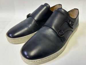 【 美品 】Santoni サントーニ Wモンク レザースニーカー 8.5