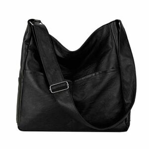 * new goods unused * PU leather messenger bag largish lady's commuting going to school university office black [371]U118