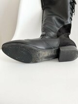 【送料込】ORiental TRaffic オリエンタルトラフィック ブーツ 24.5cm Lサイズ ブラック ヒール3 ロングブーツ おしゃれ 編み上げ 6432811_画像3