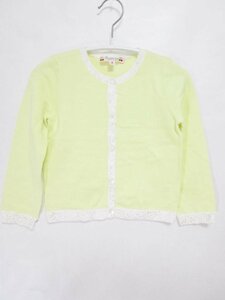 [ including carriage ][ Kids / child clothes ] Bonpoint Bonpoint cardigan 90cm lemon yellow off white gold cotton cotton for girl /n471413