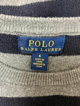 【送料込】男の子用 POLO RALPH LAUREN ポロラルフローレン カットソー 120cm 記載サイズ6 グレー×ネイビー ボーダー 長袖 綿100% 3406334_画像3