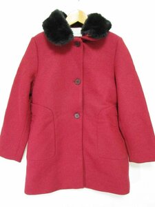 【送料込】[キッズ/子供服]　ZARA　ザラ　コート　160cm　赤　レッド　羊毛混　ウール混　衿ファー(取外し可)　女の子用 /n471559