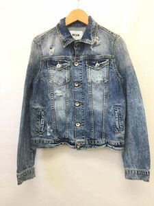 【送料込】[キッズ/子供服]　MSGM KIDS　エムエスジーエム　ジャケット　140cm　青ブルー　綿コットン 背中ロゴ入り　男の子用 /n471550