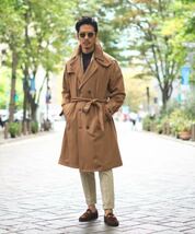 【超美品 定価17万】 barbour WHITLEY 38 カシミヤ100% バブアー トレンチコート / ウール border BURGHLEY BEAUFORT 西口修平_画像1