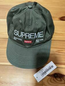 supreme キャップ 中古　オンライン購入品　オリーブ