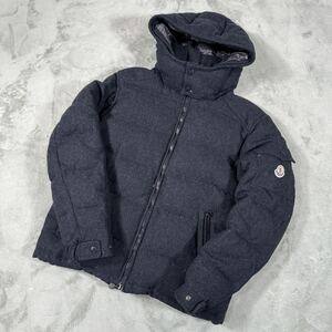 1円　美品　モンクレール MONCLER MAYAツイード　ダウンジャケット　ジーニアス　3サイズ　ネイビー