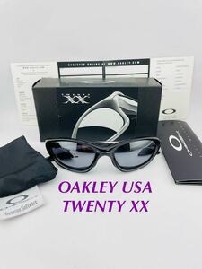 Qa393 OAKLEY TWENTY XX USA製　メガネ　サングラス　ブラック　IRIDIUM ソフト袋付け　オークリー　ランニング