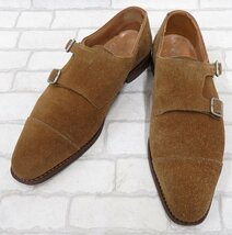 2S8742/CROCKETT&JONES スエードダブルモンクシューズ イングランド製 クロケット&ジョーンズ_画像2