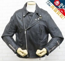 3J3277/Lewis Leathers 70s ライトニング ルイスレザー ライダース ビンテージ_画像1