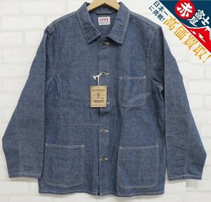 7T9301/未使用品 ONI DENIM 8.3oz ヘビーシャンブレーカバーオール 鬼デニム ジャケット