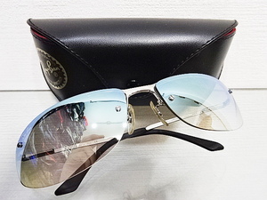 廃盤 人気 美品 RAYBAN RB3179 TOP BAR 003/Z1 青 ブルーグラディエントミラー グラデーション レイバン サングラス B'z 稲葉 3183 3186