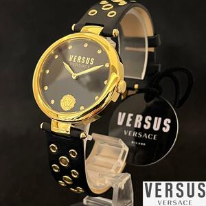 【激レア】Versus Versace/ベルサス ベルサーチ/レディース腕時計/女性用/プレゼントに/ヴェルサス ヴェルサーチ/ブラック.ゴールド色/希少