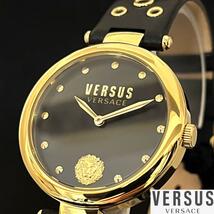 【激レア】Versus Versace/ベルサス ベルサーチ/レディース腕時計/女性用/プレゼントに/ヴェルサス ヴェルサーチ/ブラック.ゴールド色/希少_画像2
