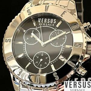 【激レア！】Versus Versace/ベルサス ベルサーチ/メンズ腕時計/プレゼントに/男性用/シルバー.ブラック.黒色/ヴェルサス ヴェルサーチ