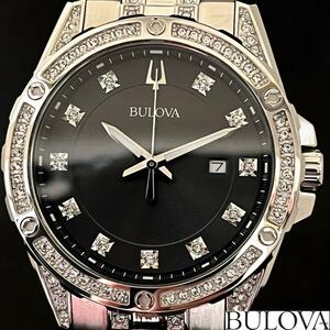 [ супер роскошный ]BULOVA/ Broba / мужские наручные часы / выставленный товар специальная цена / браслет есть / в подарок / мужской / модный / серебряный цвет / блеск / часы / очень редкий 