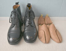 英国靴 チーニー Cheaney / レザーブーツ / ストレートチップ / コマンドソール / Size 9 / 黒_画像8
