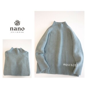 ナノユニバース Ape’ri nano universe 春色 ウールブレンド モックネック ニット プルオーバー セーター size F