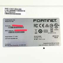 △055【通電OK】Fortinet FortiGate 70D FG-70D ファイアウォール FW 分散拠点向け FortiASIC フォーティネット フォーティゲート_画像6