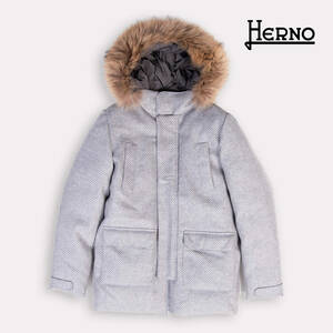 #HERNO hell no new goods cashmere & wool down jacket Parker coat natural raccoon fur #3923