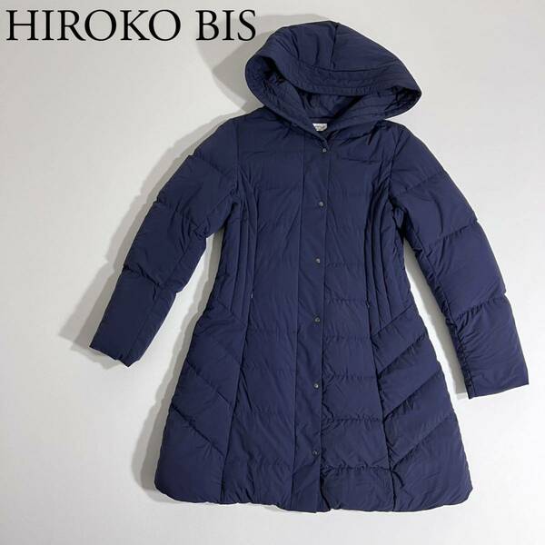 HIROKO BIS ヒロコビス HIROKO KOSHINO ヒロココシノ ロングコート ダウンコート ダウンジャケット　フェザー入り ドローコード レディース