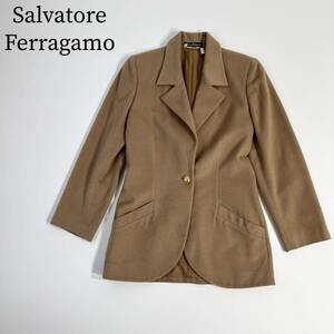 Salvatore Ferragamo サルヴァトーレフェラガモ テーラードジャケット ウールコート　アンゴラ アウター　ブルゾン vintage レディース