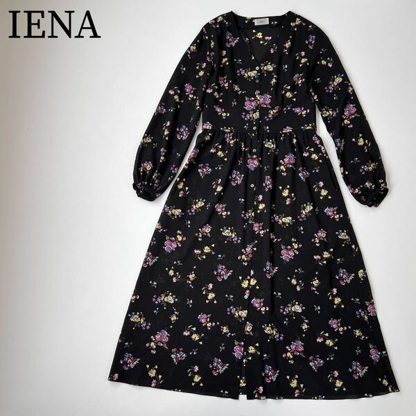 IENA イエナ ロングワンピース　シャツワンピース マキシワンピース　マキシ丈 レトロフラワー　花柄　総柄　レディース