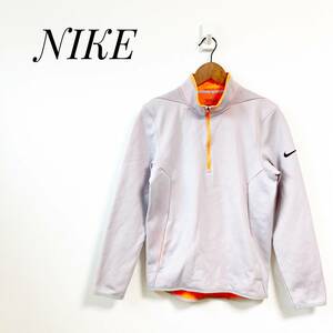 【美品】 NIKE GOLF ナイキゴルフ ジャケット ハーフジップ S 裏フリース 防寒 スポーツ ウォーキング ジョギング アウトドア ポリエステル