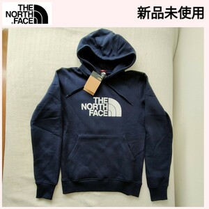 【新品】ザ ノースフェイス パーカー THE NORTH FACE 裏起毛 ロゴ刺繍 プルオーバー プルパーカー 長袖 ネイビーＳ