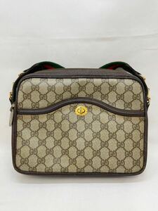 KT0126 GUCCI/オールドグッチ ショルダーバッグ GGスプリーム シェリーライン ストラップ ヴィンテージ 経年品