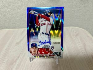 150枚限定 吉田正尚 直筆サインカード Topps Chrome Masataka Yoshida auto blue ray wave レッドソックス オリックス WBC日本代表