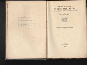 0465【送料込み】《古い本です》斉藤勇著「A Historical Survey of English Literature 英文学史」 昭和13年発行　研究社刊