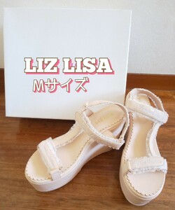 リズリサ/LIZ LISA ピンク ベージュ レース リボン 可愛い ロリータ 厚底◆シューズ 概ね美品