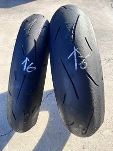 【中古】ダンロップ　SPORTMAX α-13 SP Hレンジ110/70R17 150/60R17 前後セット 17年製造 250cc対応タイヤ JP250 ⑥