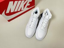 ★【新品 定価9,680円】 NIKE EBERNON MID AQ1773-100 ナイキ エバノン レトロ シンプル ミッド スニーカー US9 27cm ホワイト シューズ_画像2