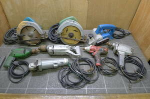 II138 電動工具 8点 丸のこ 2点:Makita 5805BA, 他 [RYOBI カンナ L-120U, 電気ドリル D-3013N], 他 まとめ セット 動作不可 ジャンク /160