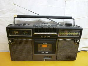 AA198 Victor/ビクター ラジカセ RC-717 100V 10W 50/60Hz FM/AM 2バンド STEREO,RADIO 昭和レトロ 日本製 訳アリ★動確OK/100