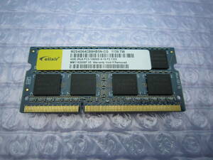 CFD　ノートPC用メモリ　4GB　D3N1333Q-4G　PC3-10600S　DDR3-1333　動作確認済　動作保証　
