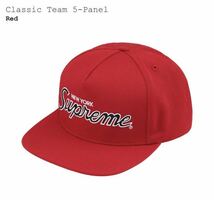 【新品】supreme classic team 5 panel cap シュプリーム　クラシックチーム　5パネル　キャップ　赤　レッド　スナップバック 帽子_画像1