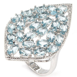  aquamarine * original silver ring AQ 16 number 