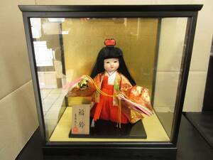 《置物》和 「吉徳大光 作：福鈴 節句人形」 高さ：約28cm位 着物を着た少女 市松人形・浮世人形・ひな人形など アンティークドール