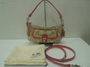 ブランド祭 バッグ祭 COACH コーチ 2wayショルダーバッグ 18983 中古品 自宅保管品 シグネチャー ストラップ レディース ファッション