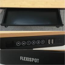 □ FlexiSpot フレキシスポット 電動昇降式デスク EW8シリーズ 机 テーブル デスク 引き出し ナチュラル ブラック 動作確認済み □24010803_画像6