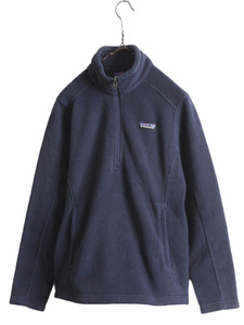 US企画 18年製 パタゴニア クラシック シンチラ マースピアル レディース S Patagonia フリース ジャケット プルオーバー ハーフジップ 紺