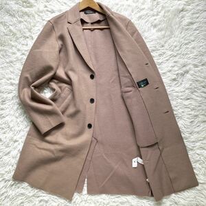 1円〜ZARA MAN ザラ マン ウール ロングチェスター コート キャメル Lサイズ ビジネス カジュアル クリーニング済 