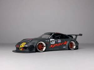 sparky 1/64(改) ポルシェ997 GT3R アルミ深リム　HARIBO トミカサイズ