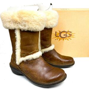 * prompt decision * free shipping *[ preservation box attaching ]UGG UGG Elijoe Lee jo mouton boots tea Brown 22cm boots sheepskin original leather real leather lady's 