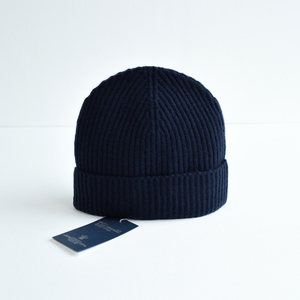  new goods cashmere 100% Johnstons of Elgin John stone z Scotland made knitted cap knit cap Beanie cashmere control M296Q7143 NAVY