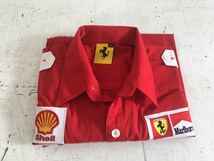 x0103-21★Ferrari 半袖シャツ XLサイズ 赤 TOMMY HILFIGER / Shell / Marlboro / FedEx 素材不明 フェラーリ_画像1